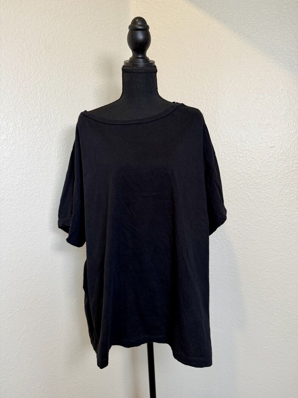 AllSaints Black Lydia Tee 100% Organic Cotton Slouchy Oversized T Shirt Womens M